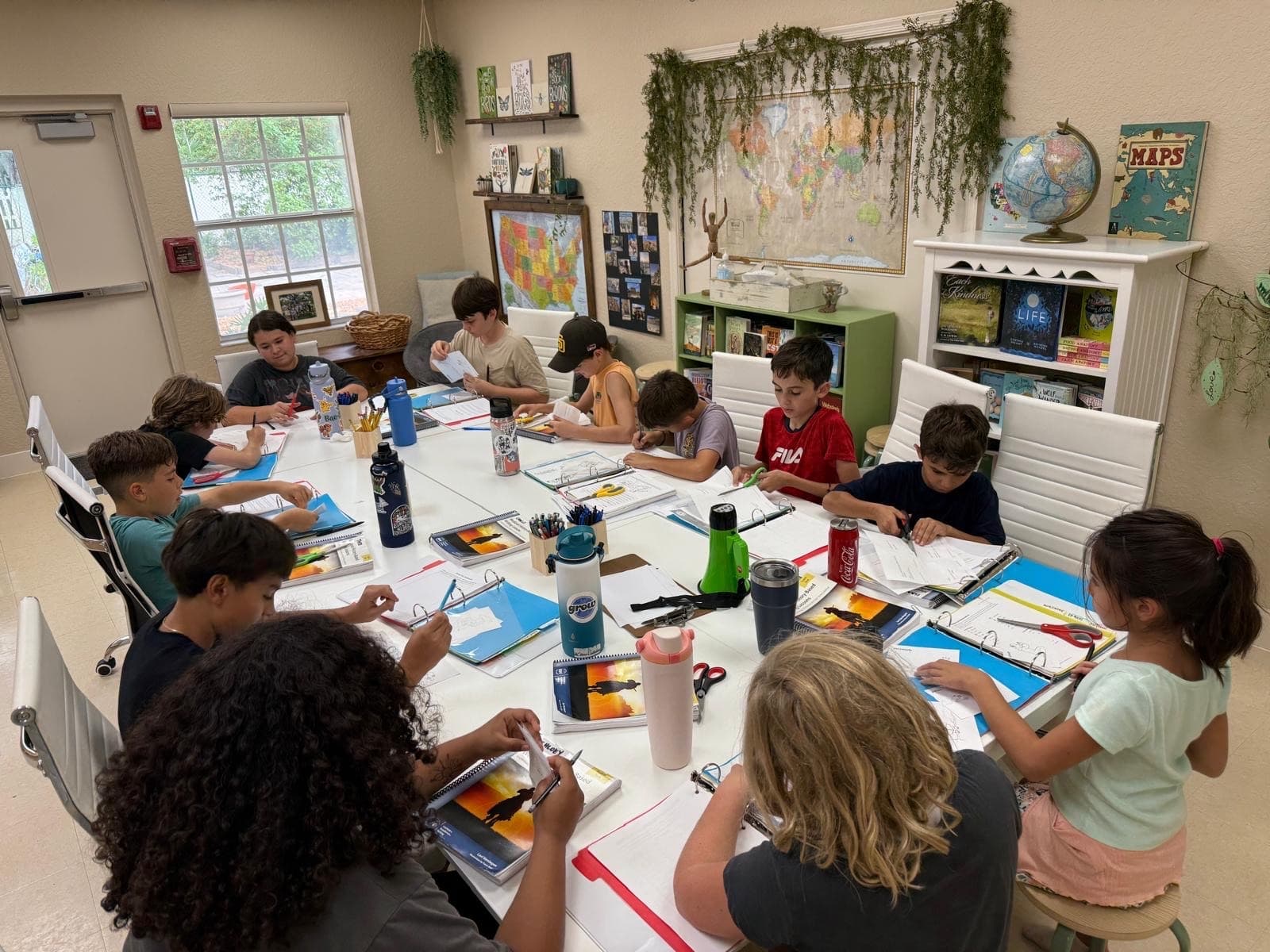 GROW students working on IEW writing