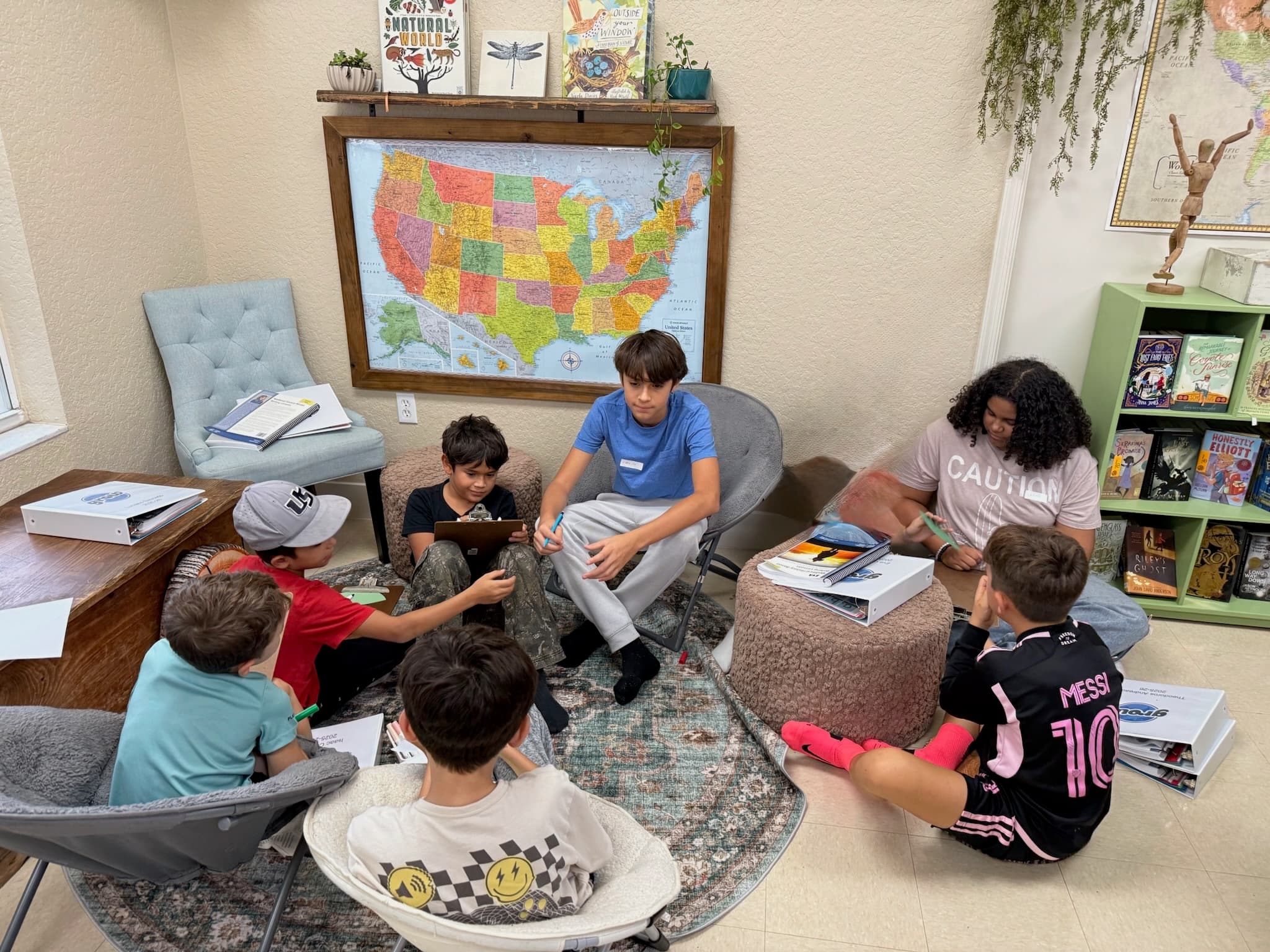 GROW students in a small-group discussion — Socratic seminar